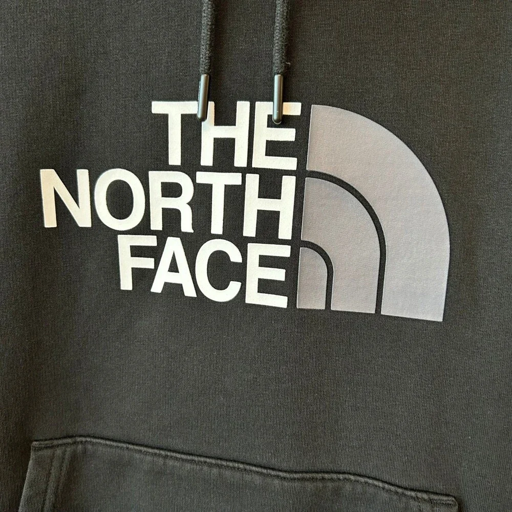 The North Face Inc Men's Black Logo Woven Bondi Pullover Hoodie Size M